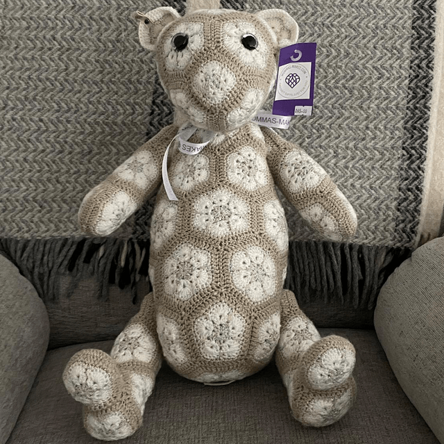 Beige African flower teddy Custom Order 