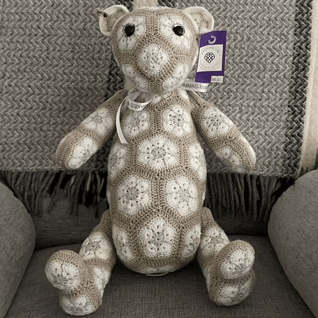 Beige African flower teddy Custom Order 